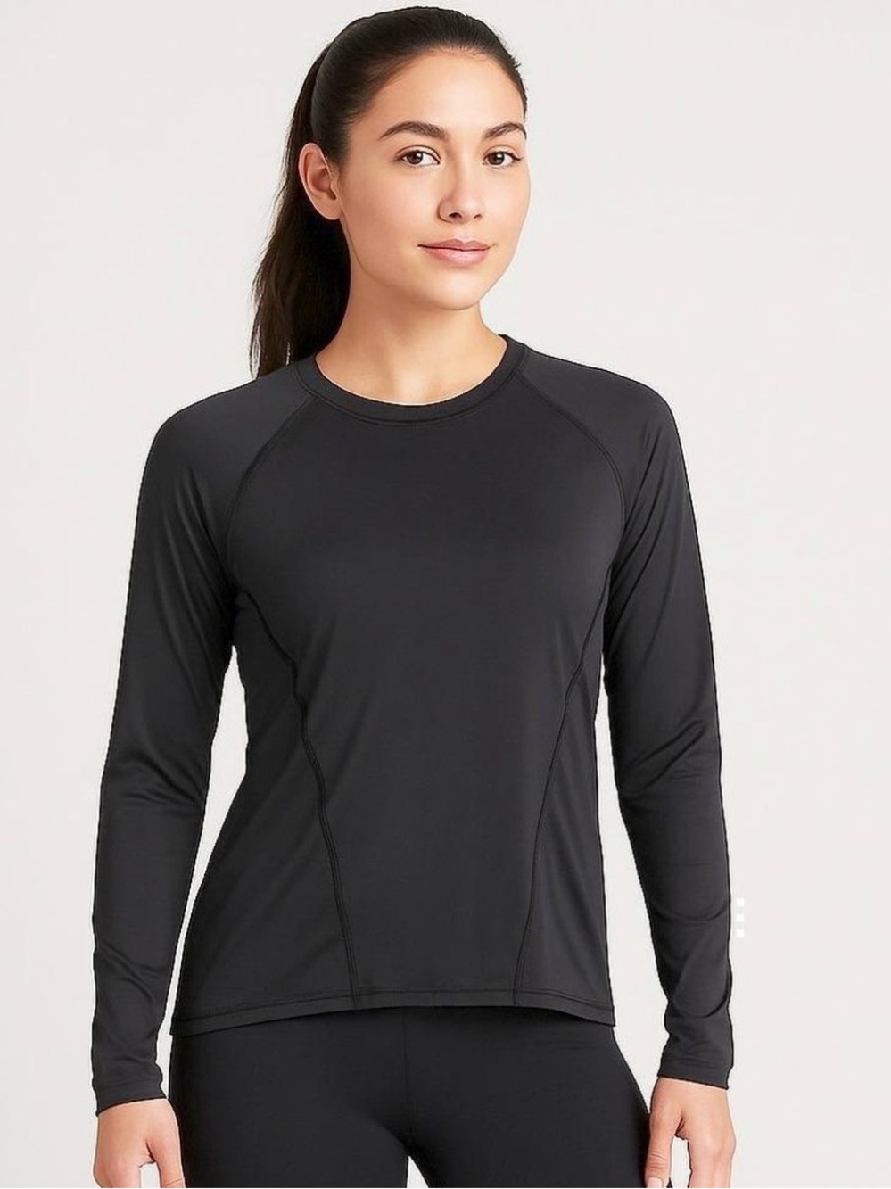 Athleta long sleeve black workout tee - ultimate train logo size XL